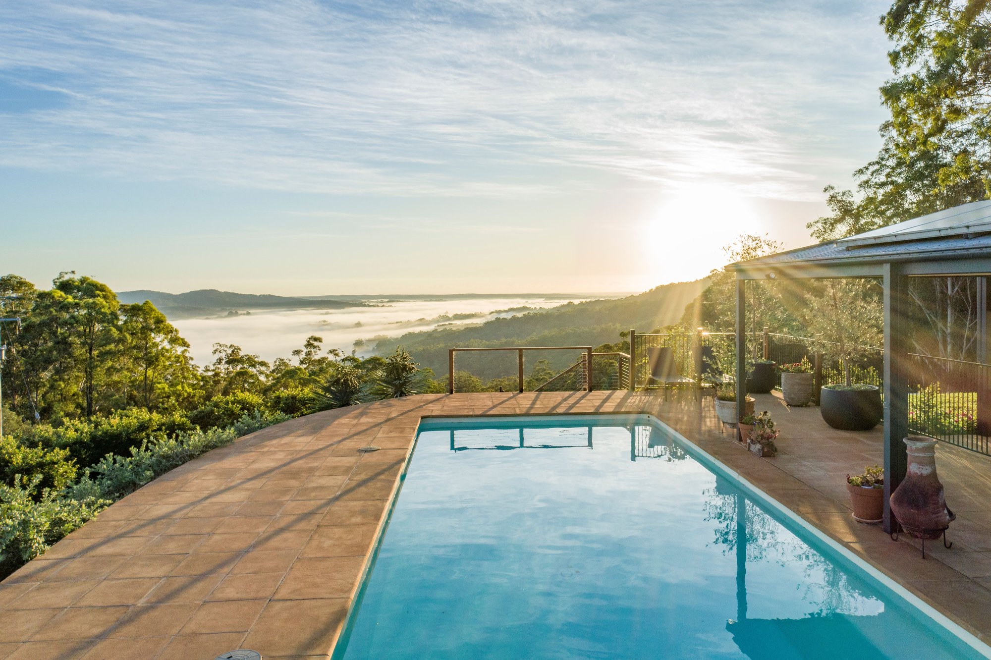 Pool and deck, wide